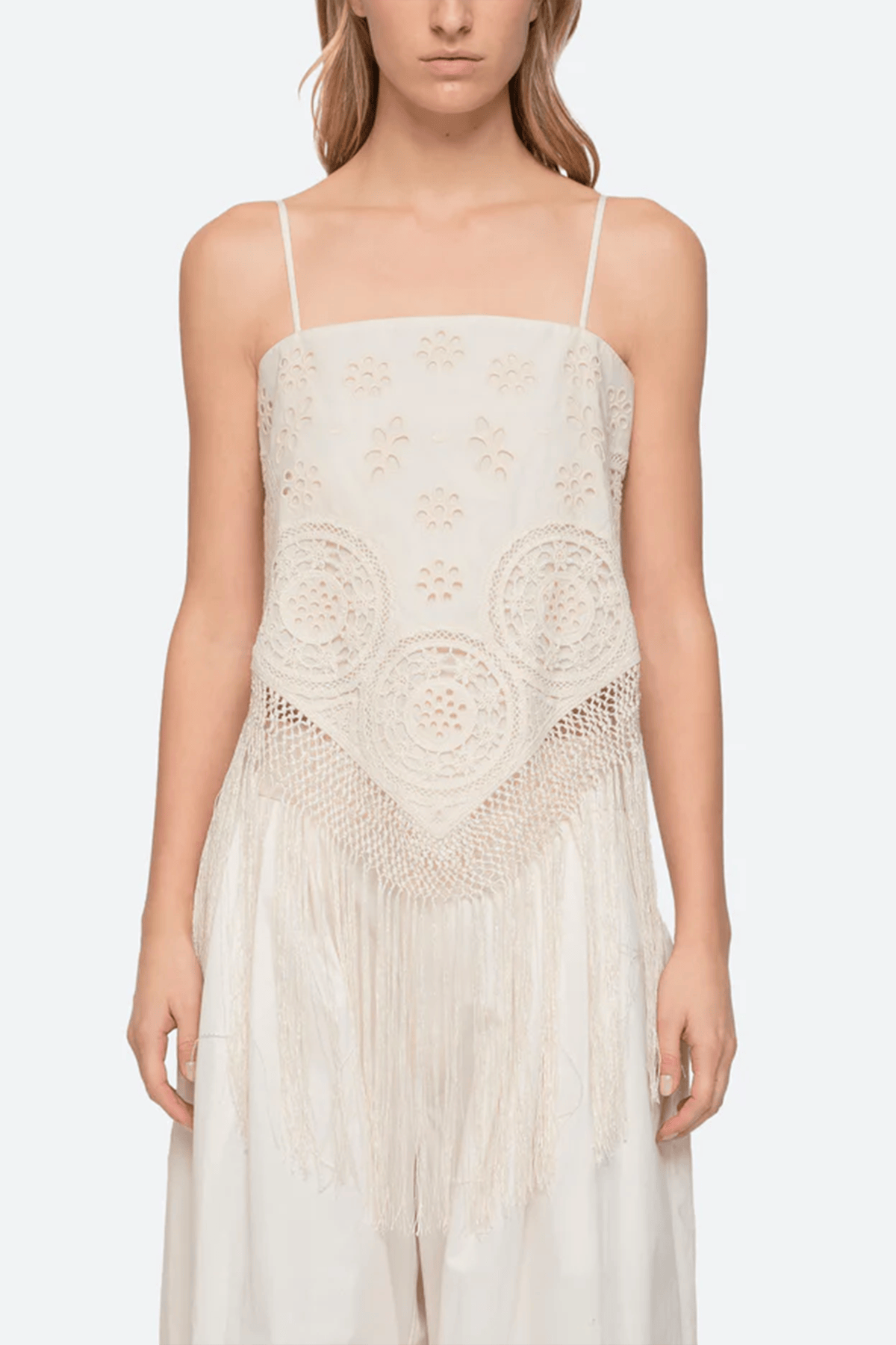Sea Rafina Eyelet Top in Cream