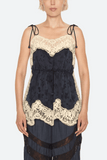Shay Lace Tie Camisole in Navy