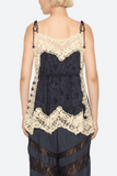 Shay Lace Tie Camisole in Navy
