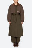 Tristan Color Block Trench Coat in Multi