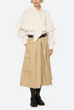 Tristan Long Sleeve Cape Top in Cream