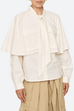 Tristan Long Sleeve Cape Top in Cream