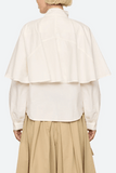 Tristan Long Sleeve Cape Top in Cream