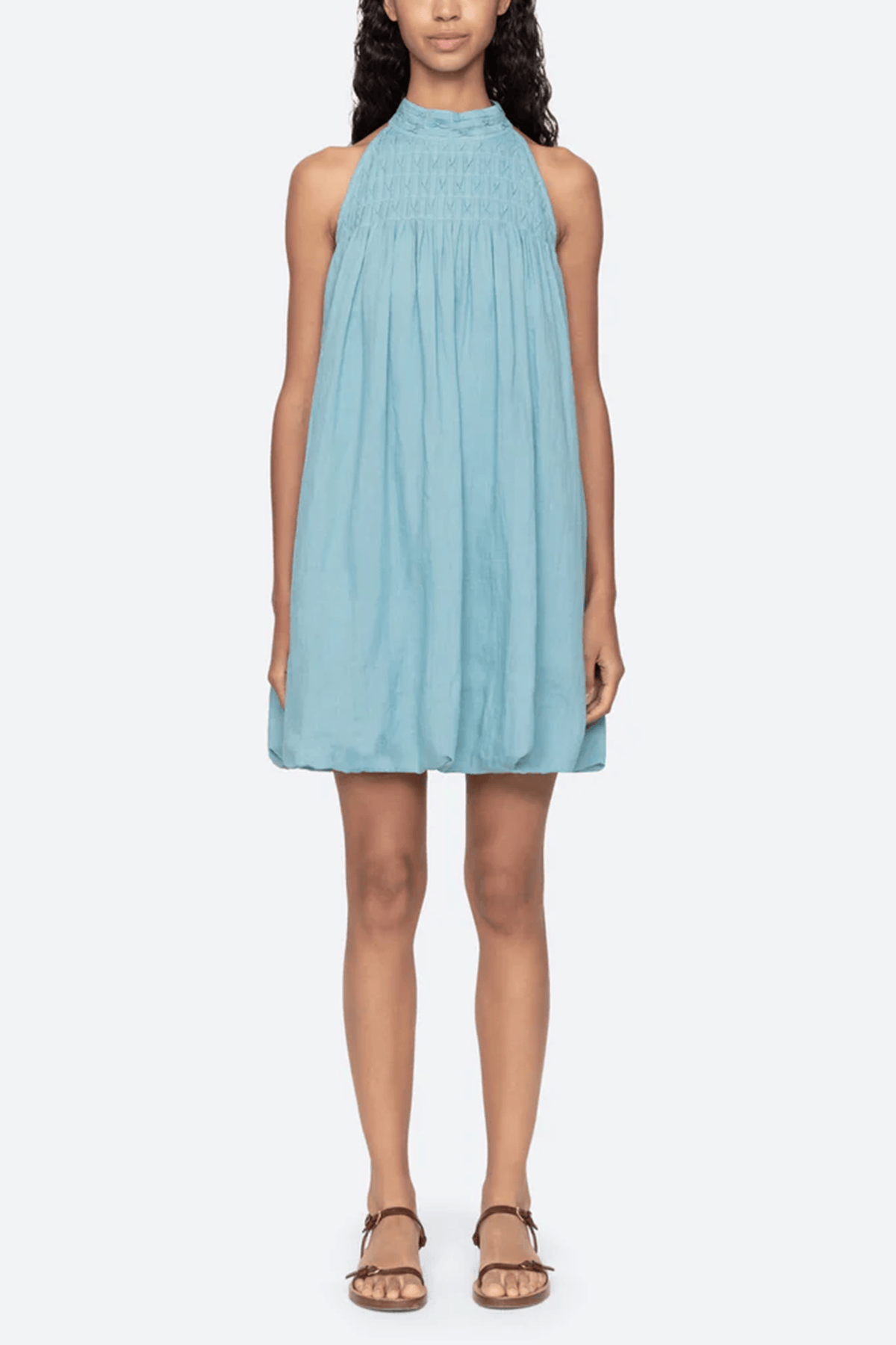 Sea Violet Smocked Halter Dress - Blue Sea Violet Smocked Halter Dress - Blue
