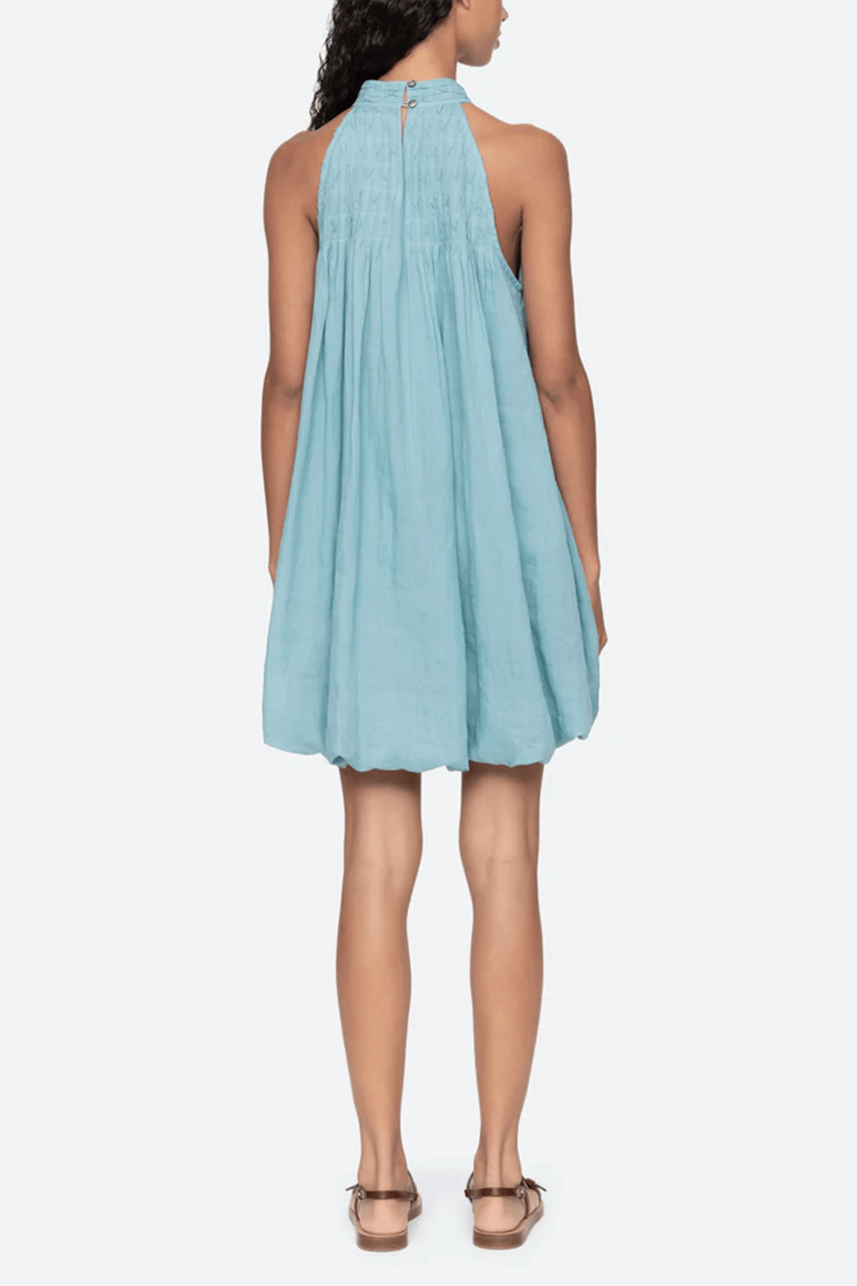 Sea Violet Smocked Halter Dress - Blue Sea Violet Smocked Halter Dress - Blue