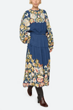 Wilhelmina Embroidered Skirt in Blue