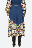 Wilhelmina Embroidered Skirt in Blue