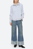 Zayna Double Layer Button Down in Blue