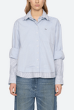 Zayna Double Layer Button Down in Blue