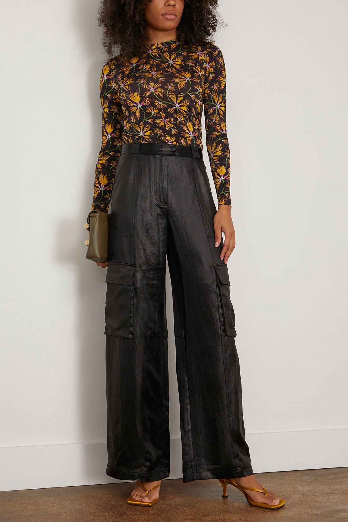 Simkhai Pants Beatriz Wide Leg Cargo Pant in Black Simkhai Beatriz Wide Leg Cargo Pant in Black