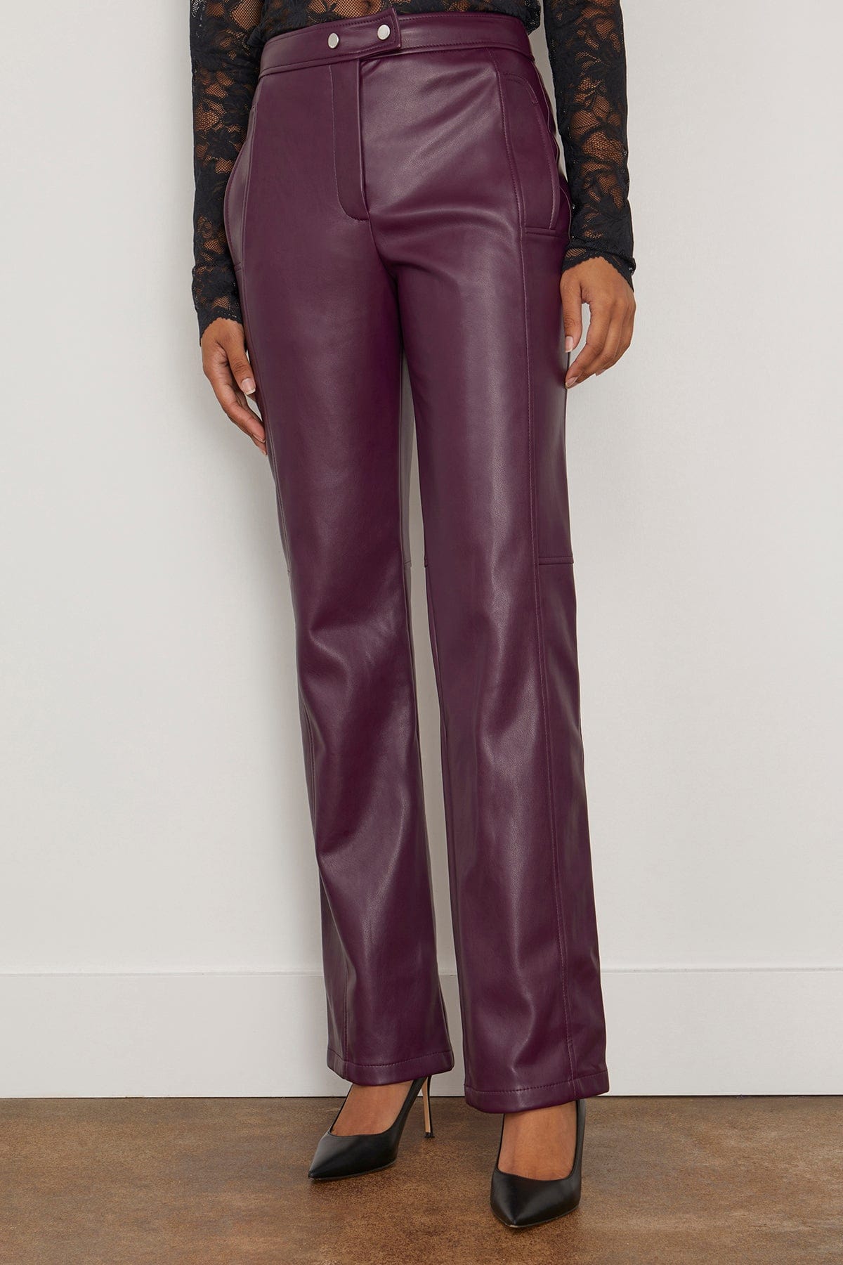 Simkhai Pants Dahlia Straight Leg Pant in Plum Simkhai Dahlia Straight Leg Pant in Plum