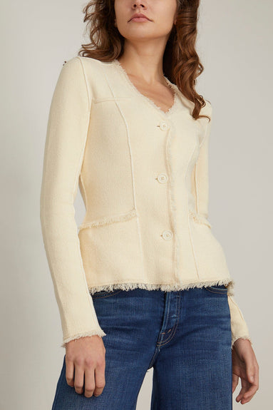 Simkhai Jackets Medina Blazer with Patch Pockets in Natural White Simkhai Medina Blazer with Patch Pockets in Natural White