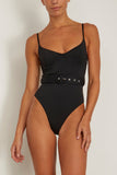 Simkhai Swimwear Noa Belted Bustier One Piece in Black Simkhai Noa Belted Bustier One Piece in Black