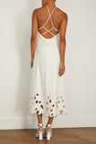 Simkhai Casual Dresses Simone Abstract Embroidered Halter A Line Midi Dress in White Simkhai Simone Abstract Embroidered Halter A Line Midi Dress in White
