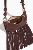 Simkhai Avery Fringe Suede Crossbody Bag in Cacao