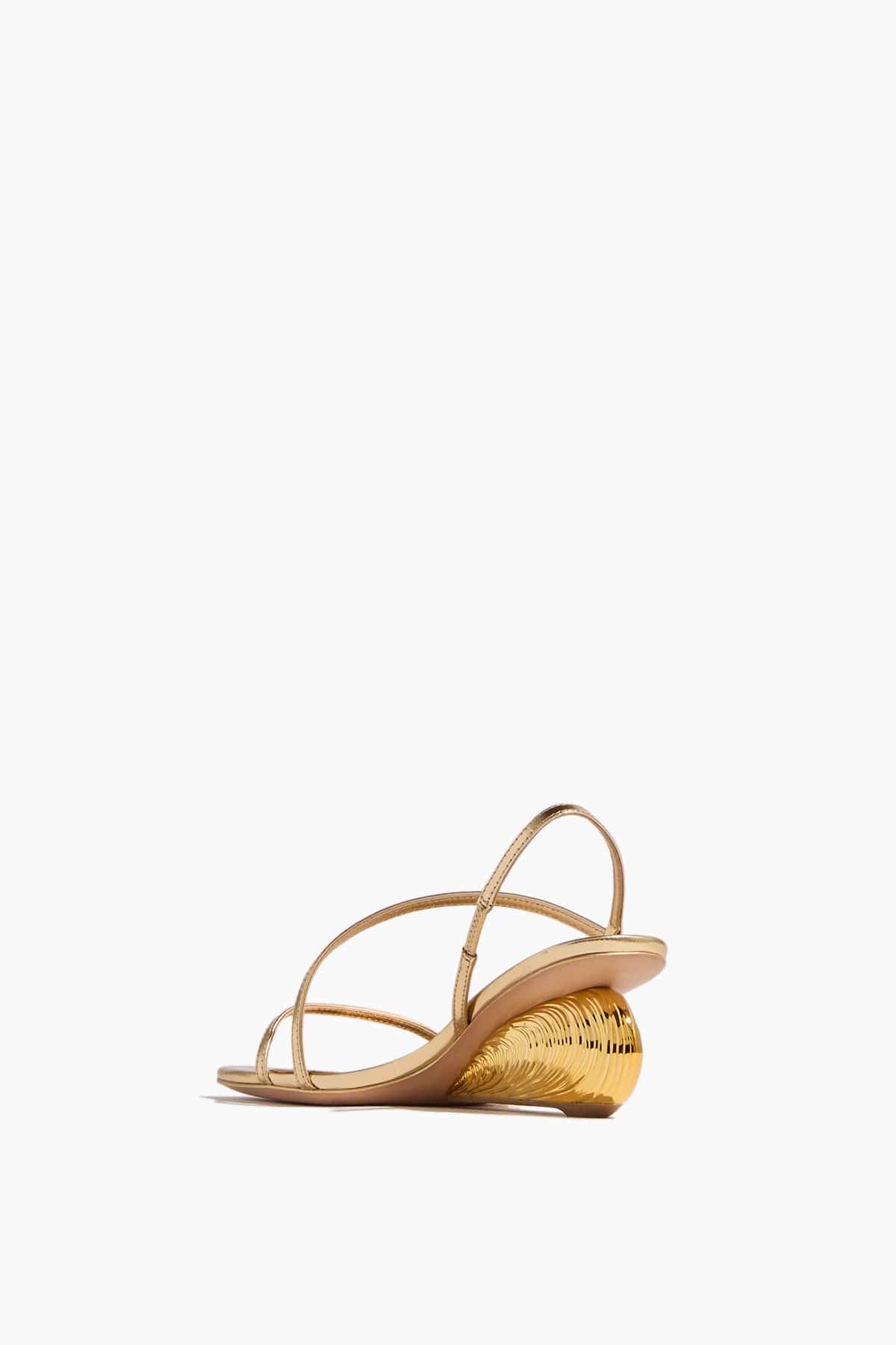 Simkhai Bridget Oyster Shell Wedge Sandal in Gold