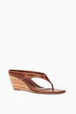 Simkhai Hazel Leather Thong Wedge in Saddle