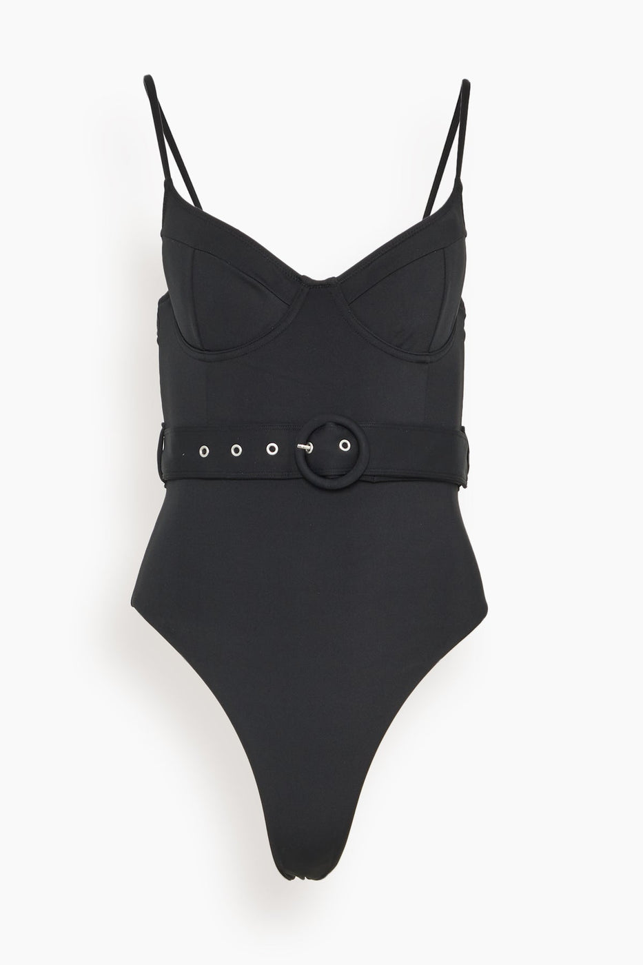 Simkhai Swimwear Noa Belted Bustier One Piece in Black Simkhai Noa Belted Bustier One Piece in Black