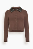 Simkhai Trae Collared Cardigan in Chocolate Black