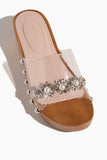 Simone Rocha Embroidered Scalloped Wooden Clog in Clear/Pearl