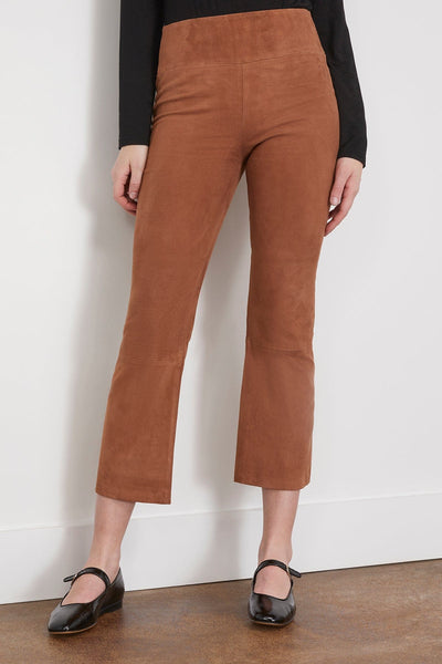 SPRWMN Pants Crop Flare in Dark Cognac