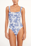 Staud Adelaide One Piece in Blue Toile