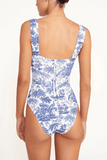 Staud Adelaide One Piece in Blue Toile