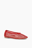 Staud Alba Ballet Flat in Red Netting