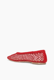 Staud Alba Ballet Flat in Red Netting