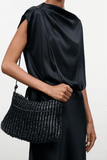 Staud Asta Shoulder Bag in Dark Sapphire Knit