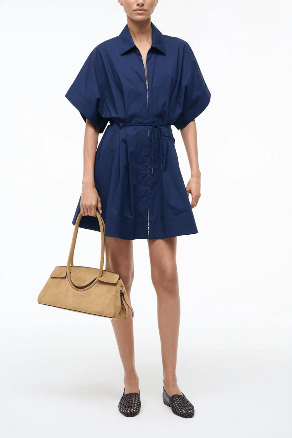 Staud Cori Dress in Navy