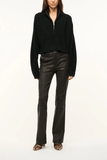 Staud Cropped Hampton Cashmere Sweater in Black