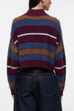 Staud Cropped Hampton Cashmere Sweater in Monaco Stripe