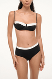 Staud Devon High Rise Bikini Bottom Black/White