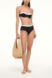 Staud Devon High Rise Bikini Bottom Black/White