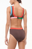 Staud Dolce One Piece in Dark Chocolate Multi