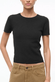 Staud Easy Cashmere Tee in Black