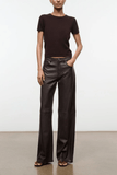 Staud Easy Cashmere Tee in Dark Chocolate