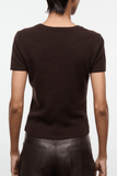Staud Easy Cashmere Tee in Dark Chocolate