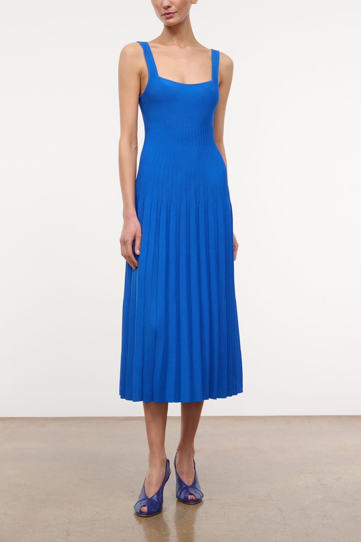 STAUD, Ellison Dress in Cobalt, Size Medium