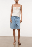 Staud Evangeline Silk Top in Ivory