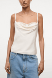 Staud Evangeline Silk Top in Ivory