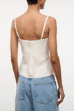 Staud Evangeline Silk Top in Ivory