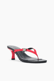 Staud Flynn Kitten Heel in Black Red Rose