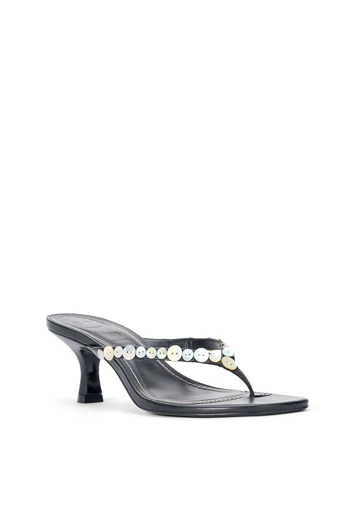 Staud Freja Thong Kitten Heel in Mother of Pearl
