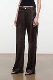 Staud Gus Leather Pant in Earth