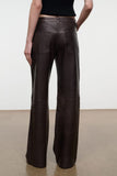Staud Gus Leather Pant in Earth