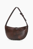 Staud Harlow Crescent Shoulder Bag in Espresso Distressed