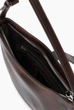 Staud Harlow Crescent Shoulder Bag in Espresso Distressed