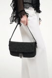 Staud Harlow Raffia Bag in Black